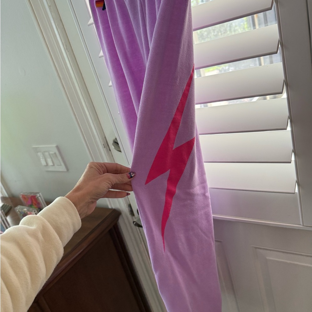 Aviator Nation Purple & Pink Set with Pink lightning bolt, Size Small - Picture 8 of 14